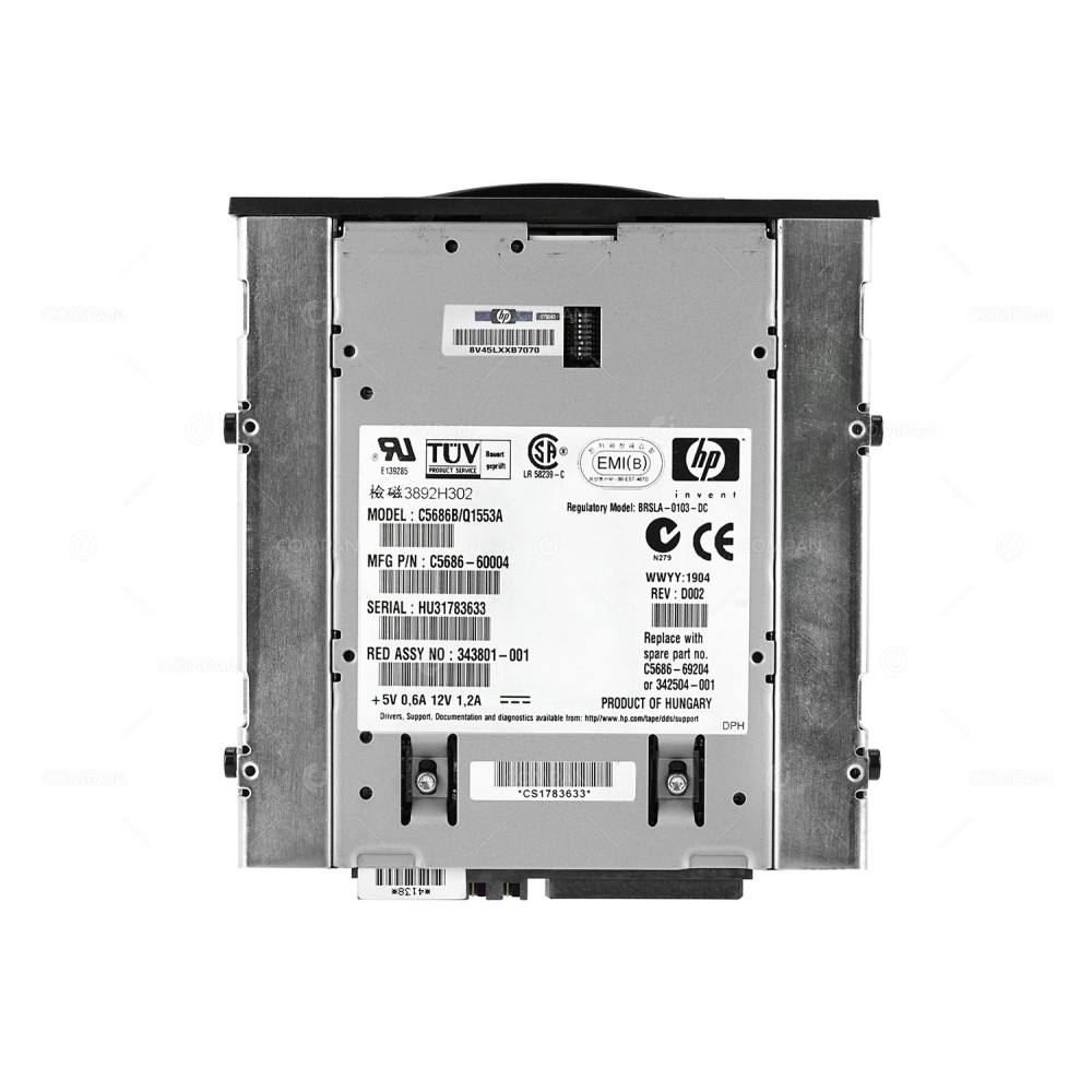 342504-001 HP DAT 40 STORAGE WORKS 20/40GB 4MM DDS4 SCSI LVD INTERNAL TAPE DRIVE C5686-69204, 343801-001, C5686-60004, C5686B/Q1553A, BRSLA-0103-DC